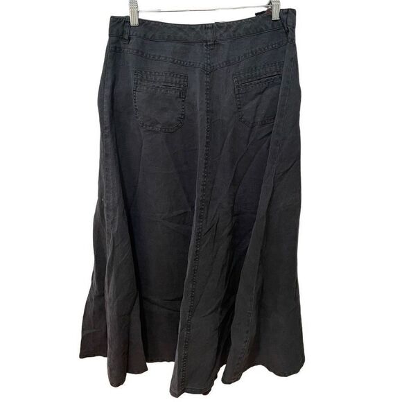 Sundance Skirt Womens 10 Linen Maxi Washed Black Gorpcore Prairie Boho FLAWED - Picture 2 of 11